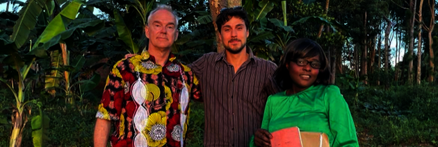 Tre studenter från Lunds universitet på VFU i Tanzania. 
