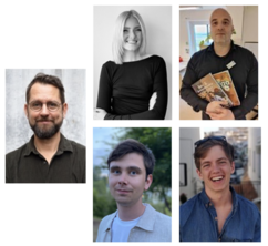 Emil Bernmalm, fil. dr., Dina Bentelid, Andras Bölöni, Jeff Frostander, Axel Matsson, verksamma gymnasielärare Ängelholm. 